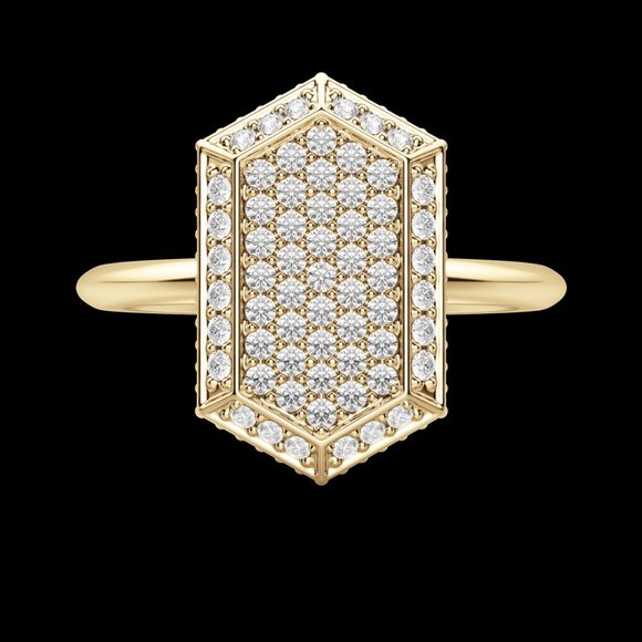 Hexagon Pavé Ring - Picture 3 of 9